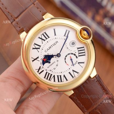 Ballon Bleu de Cartier Moonphase Gold Watch AAA Replica